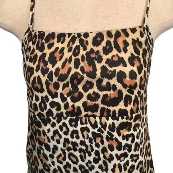 ZARA‎ TRAFALUC  LEOPARD SQUARE NECK STRAPPY MINI DRESS SIZE MEDIUM - Picture 9 of 12